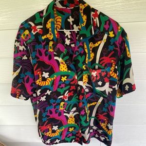 Vintage 80’s Funky Silk Jungle Top